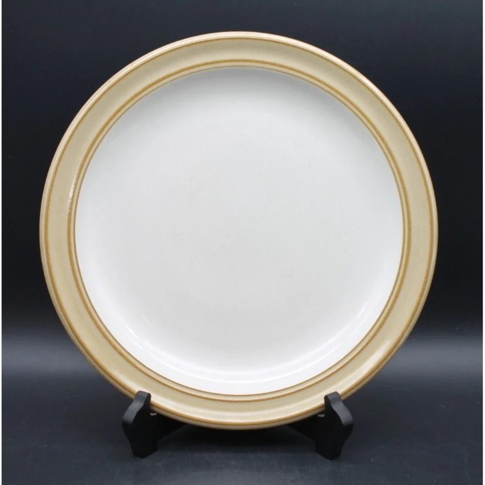 Dansk Sirocco Khaki Dinner Plates Set of 4 Japan Tan Brown Rim 11